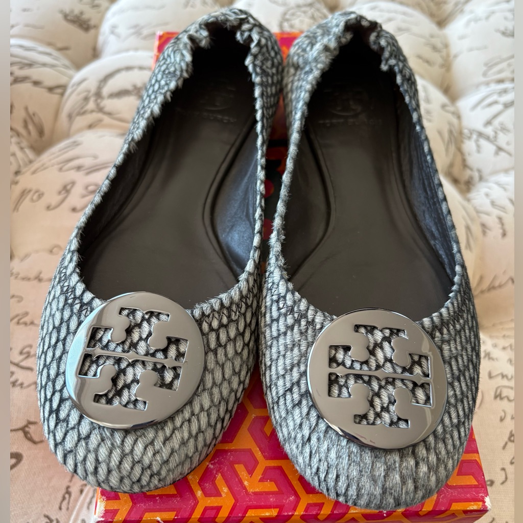Tory Burch Gray Patterned Flats